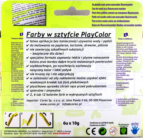 Farby w sztyfcie Fluo One 6 kolorów