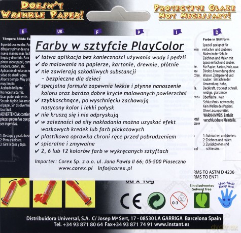 Farby w sztyfcie Metallic 6 kolorów