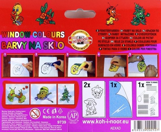 Farby witrażowe 10,5ml 10 kolorów + 2 kontury