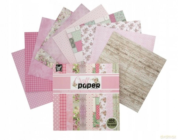 Papier do scrapbookingu 20x20cm odcienie różu