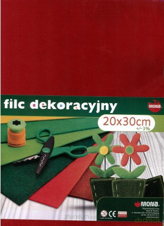 Filc Dekoracyjny 20x30cm mix kolorów (10szt)