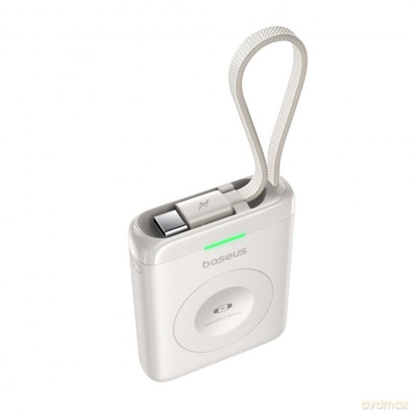Baseus EnerFill FW11 Przenośna Ładowarka Bezprzewodowa do Apple Watch z Wbudowanym Kablem 5W Biały