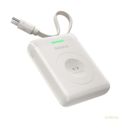 Baseus EnerFill FW11 Przenośna Ładowarka Bezprzewodowa do Apple Watch z Wbudowanym Kablem 5W Biały