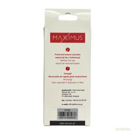 Bateria MAXXIMUS SONY ERICSSON K750 1000mAh Li-Ion BST-37