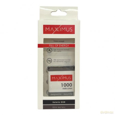 Bateria MAXXIMUS SONY ERICSSON K750 1000mAh Li-Ion BST-37