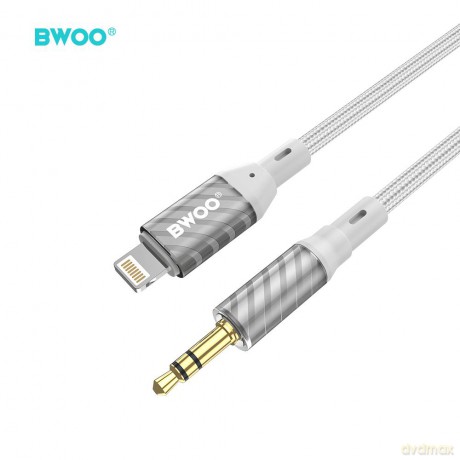 BWOO AUX073 kabel AUX Lightning - jack 3.5mm audio szary