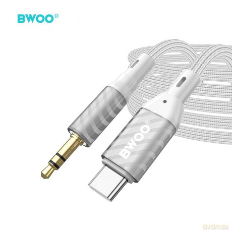 BWOO AUX074 kabel AUX USB-C - jack 3.5mm audio szary