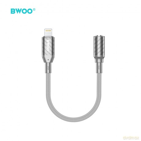 BWOO BZ66 adapter Lightning - jack 3.5mm szary