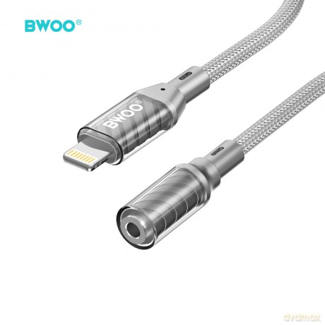 BWOO BZ66 adapter Lightning - jack 3.5mm szary