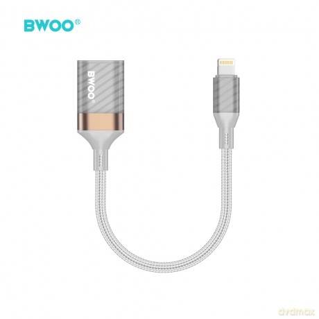 BWOO BZ70 adapter Lightning - USB szary