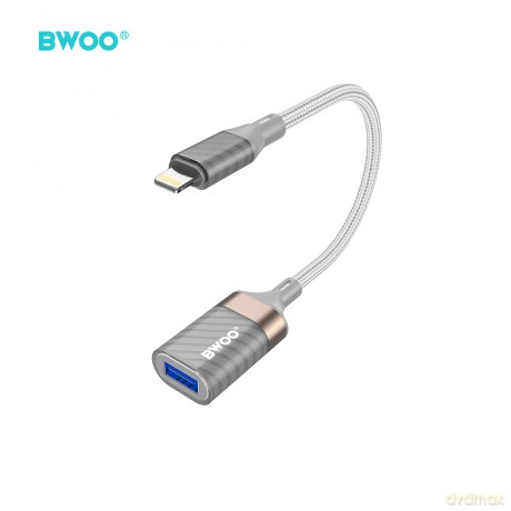 BWOO BZ70 adapter Lightning - USB szary