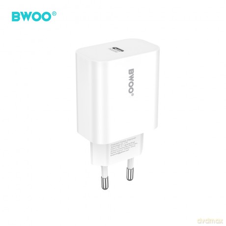 BWOO ładowarka sieciowa CDA233 PD 20W 1x USB-C biała + kabel USB-C - lightning