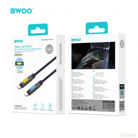 BWOO X325C-C zapachowy kabel USB-C - USB-C 240W czarny