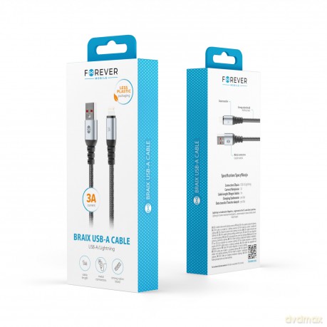 Forever kabel Braix USB - Lightning 1,0 m 3A czarny