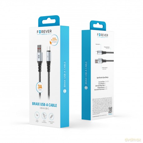 Forever kabel Braix USB - USB-C 1,0 m 3A czarny