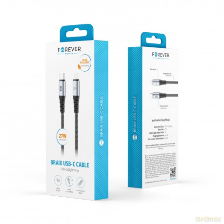 Forever kabel Braix USB-C - Lightning 1,0 m 27W czarny