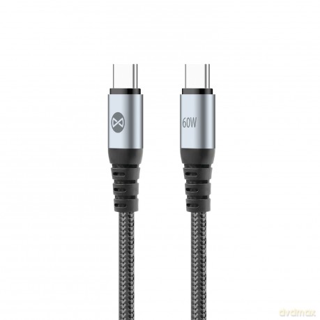 Forever kabel Braix USB-C - USB-C 1,0 m 60W czarny