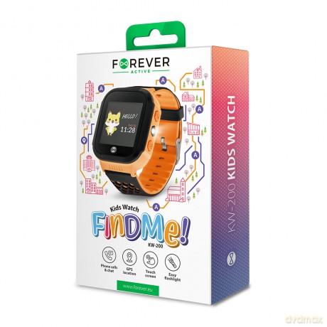 Forever smartwatch kids GPS Find Me KW-200 pomarańczowy
