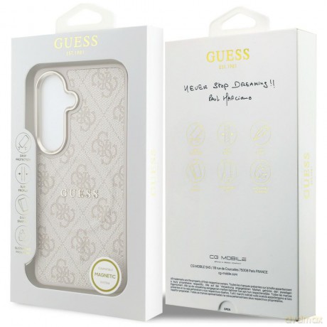 Guess nakładka 4G Embossed Ring MagSafe do Samsung Galaxy S26 różowa