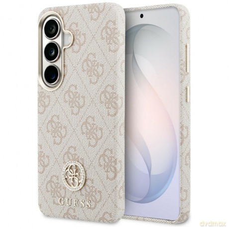 Guess nakładka 4G Rhinestone Round Logo MagSafe do Samsung Galaxy S26 różowa