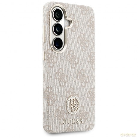 Guess nakładka 4G Rhinestone Round Logo MagSafe do Samsung Galaxy S26 różowa