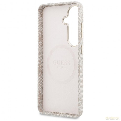 Guess nakładka 4G Rhinestone Round Logo MagSafe do Samsung Galaxy S26 różowa
