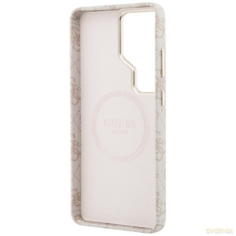 Guess nakładka 4G Rhinestone Round Logo MagSafe do Samsung Galaxy S26 Ultra różowa
