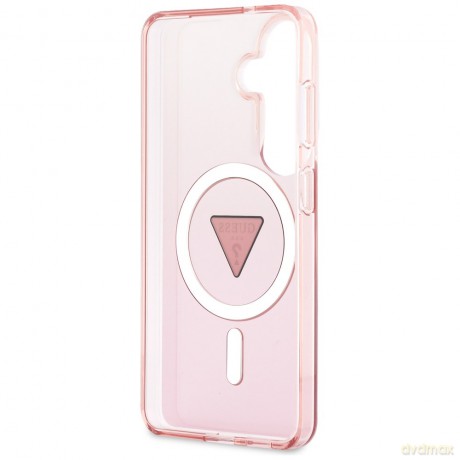 Guess nakładka IML Gradient Triangle MagSafe do Samsung Galaxy S26 różowa