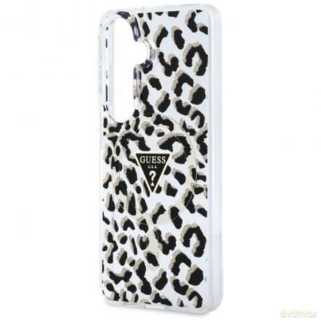 Guess nakładka IML Leopard Print Triangle MagSafe do Samsung Galaxy S26 czarna