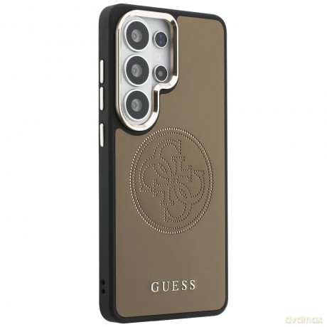 Guess nakładka Perforated Logo MagSafe do Samsung Galaxy S26 Ultra brązowa