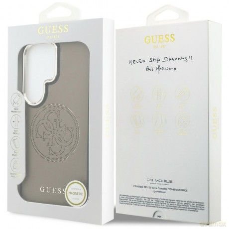 Guess nakładka Perforated Logo MagSafe do Samsung Galaxy S26 Ultra brązowa