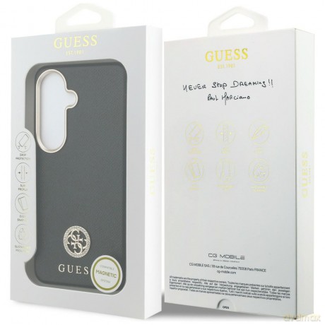 Guess nakładka Rhinestone Round Logo MagSafe do Samsung Galaxy S26 czarna