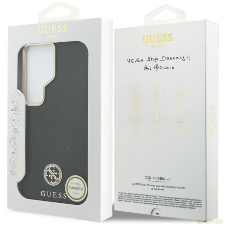 Guess nakładka Rhinestone Round Logo MagSafe do Samsung Galaxy S26 Ultra czarna