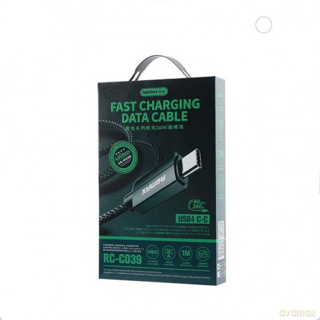 Kabel Remax Ladon Series 240w Rc-C039 Usb 4.0 Usb-C/Usb-C 1m Black