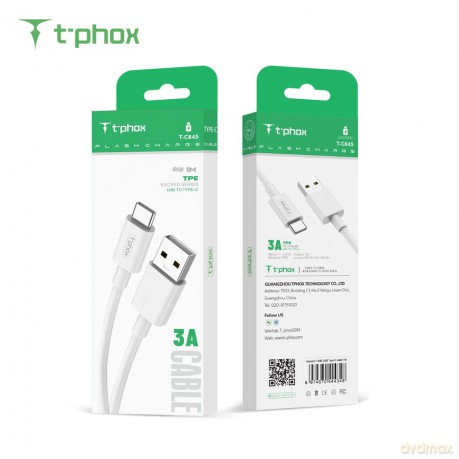 Kabel T-Phox Exceed Usb-C White 1m