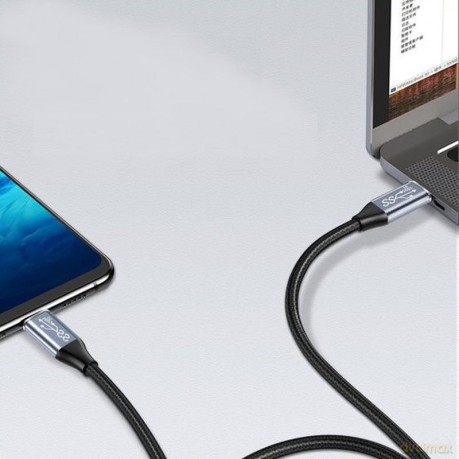 KABEL T-PHOX FENCING USB-C/USB-C 20V/5A(100W)/USB3,1/10Gbps/4K/1M BLACK