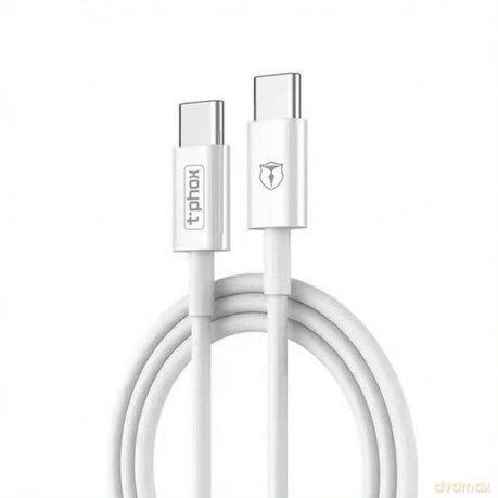 Kabel T-Phox Glary Lite Series 3a 1m Usb-C/Usb-C White