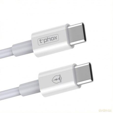 Kabel T-Phox Glary Lite Series 3a 1m Usb-C/Usb-C White