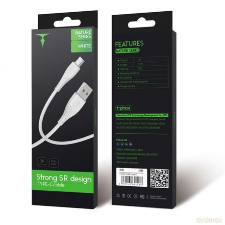 Kabel T-Phox Nature Type-C White 1.2m 3a