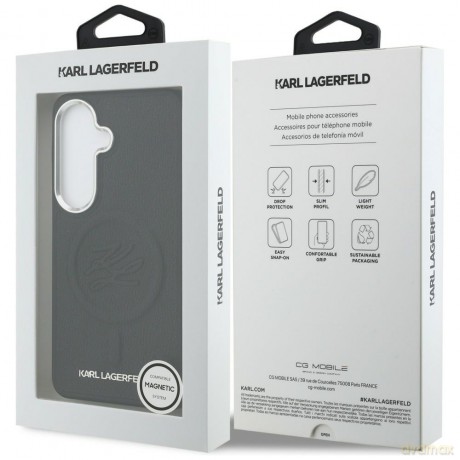 Karl Lagerfeld nakładka Embossed Ring Initials MagSafe do Samsung Galaxy S26 Plus czarna