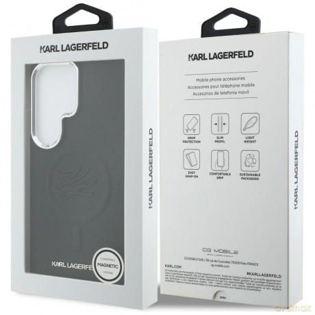 Karl Lagerfeld nakładka Embossed Ring Initials MagSafe do Samsung Galaxy S26 Ultra czarna