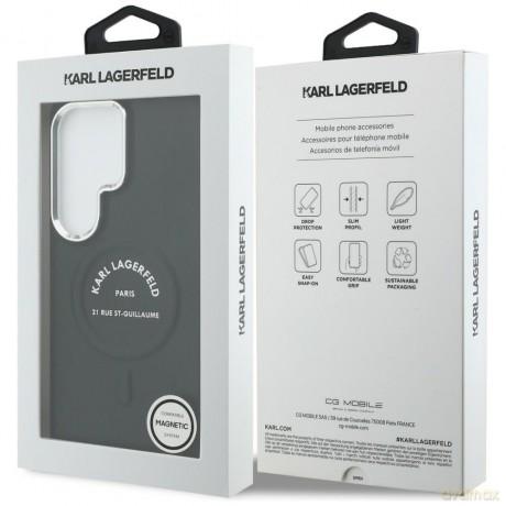 Karl Lagerfeld nakładka Embossed Ring RSG Logo MagSafe do Samsung Galaxy S26 Ultra czarna