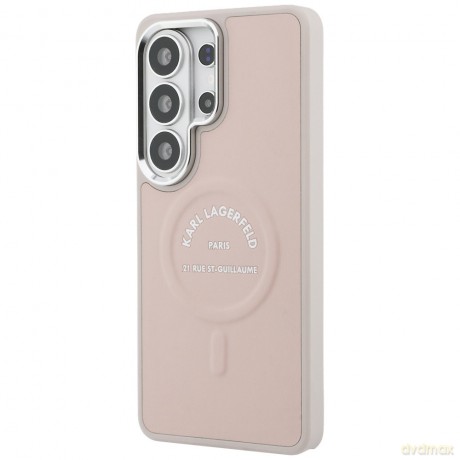 Karl Lagerfeld nakładka Embossed Ring RSG Logo MagSafe do Samsung Galaxy S26 Ultra różowa