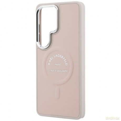 Karl Lagerfeld nakładka Embossed Ring RSG Logo MagSafe do Samsung Galaxy S26 Ultra różowa