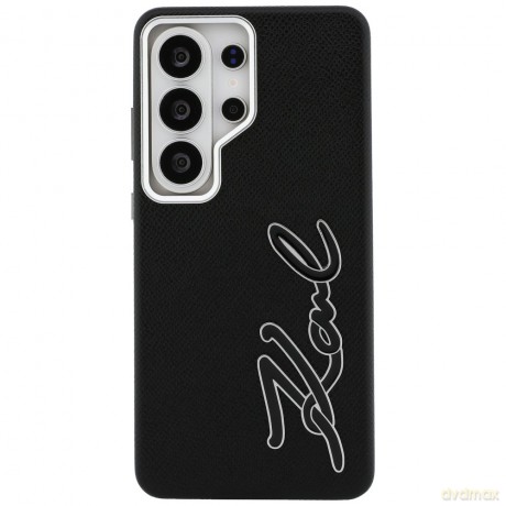 Karl Lagerfeld nakładka Grained Signature Metal Resin Logo do Samsung Galaxy S26 Ultra czarna