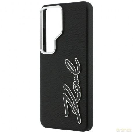 Karl Lagerfeld nakładka Grained Signature Metal Resin Logo do Samsung Galaxy S26 Ultra czarna