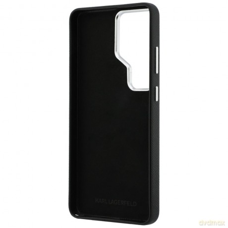 Karl Lagerfeld nakładka Grained Signature Metal Resin Logo do Samsung Galaxy S26 Ultra czarna