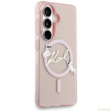 Karl Lagerfeld nakładka IML KC Script MagSafe do Samsung Galaxy S26 różowa