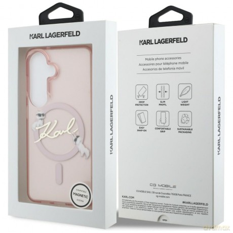 Karl Lagerfeld nakładka IML KC Script MagSafe do Samsung Galaxy S26 różowa
