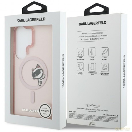 Karl Lagerfeld nakładka IML Peekaboo Choupette MagSafe do Samsung Galaxy S26 Ultra różowa